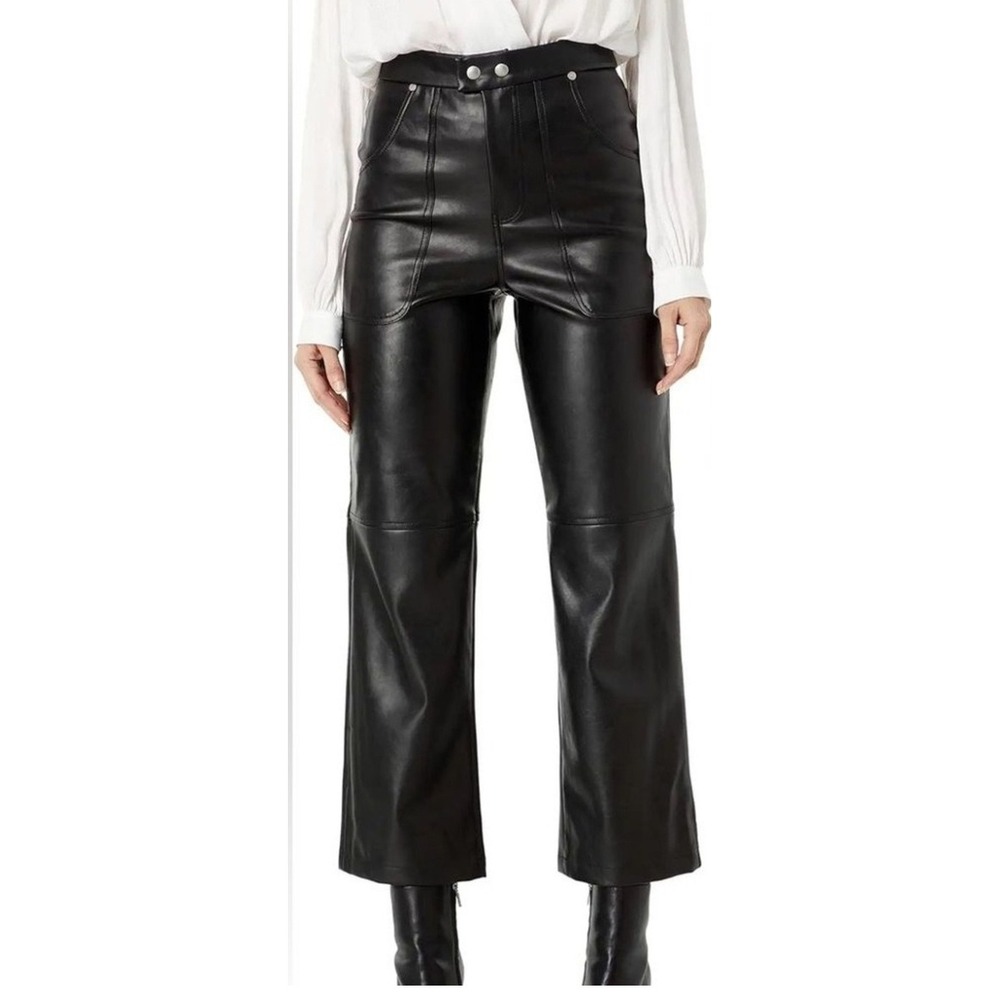 [Blank NYC] The Baxter‎ Black Faux Leather Pants High Waist Wide Leg Trousers